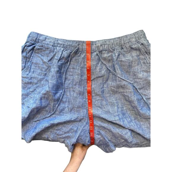 Tahari Women’s 1x Blue Chambray Linen Pocket Costal Granny Lagenlook - Picture 5 of 6